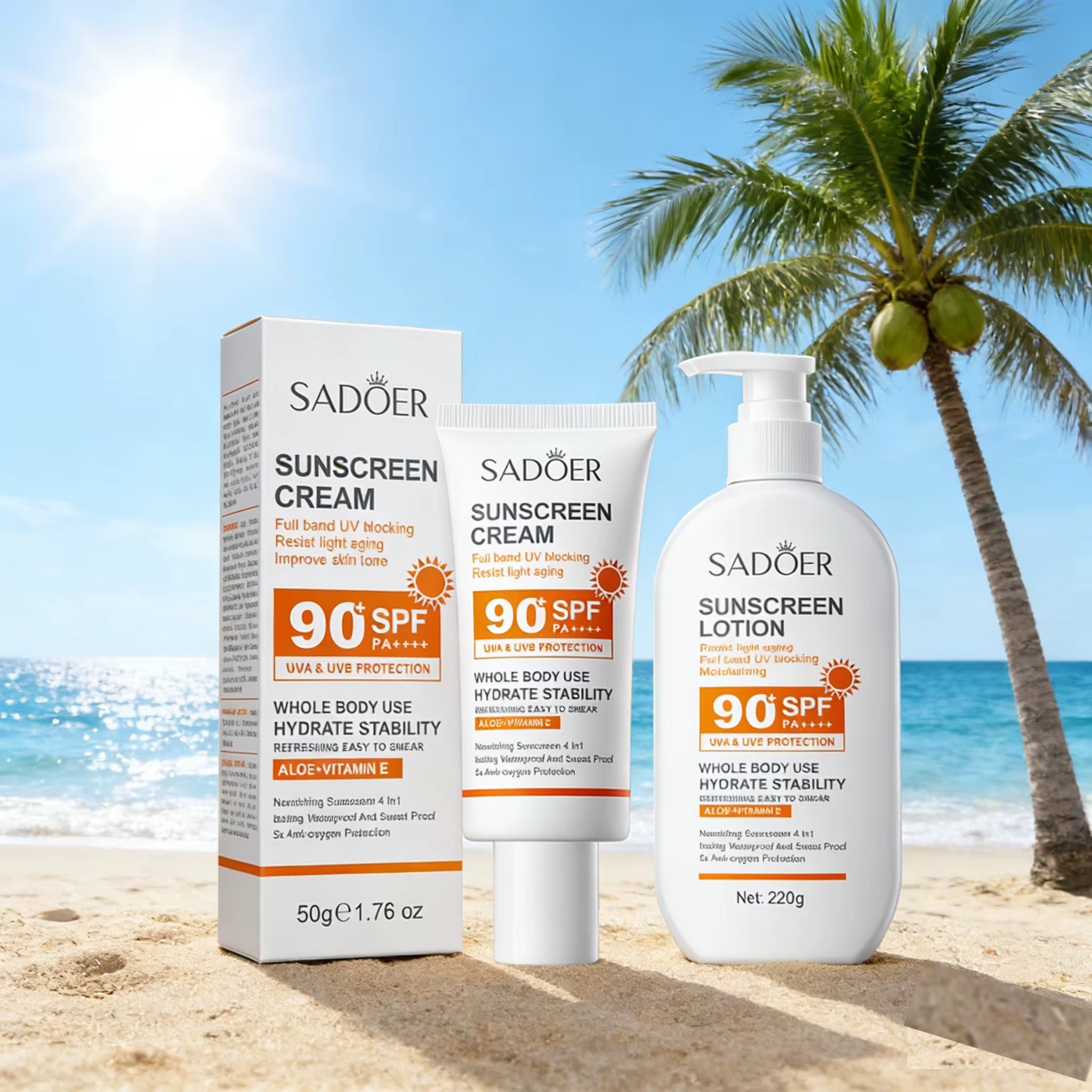 Lotion solaire pour le corps et le visage