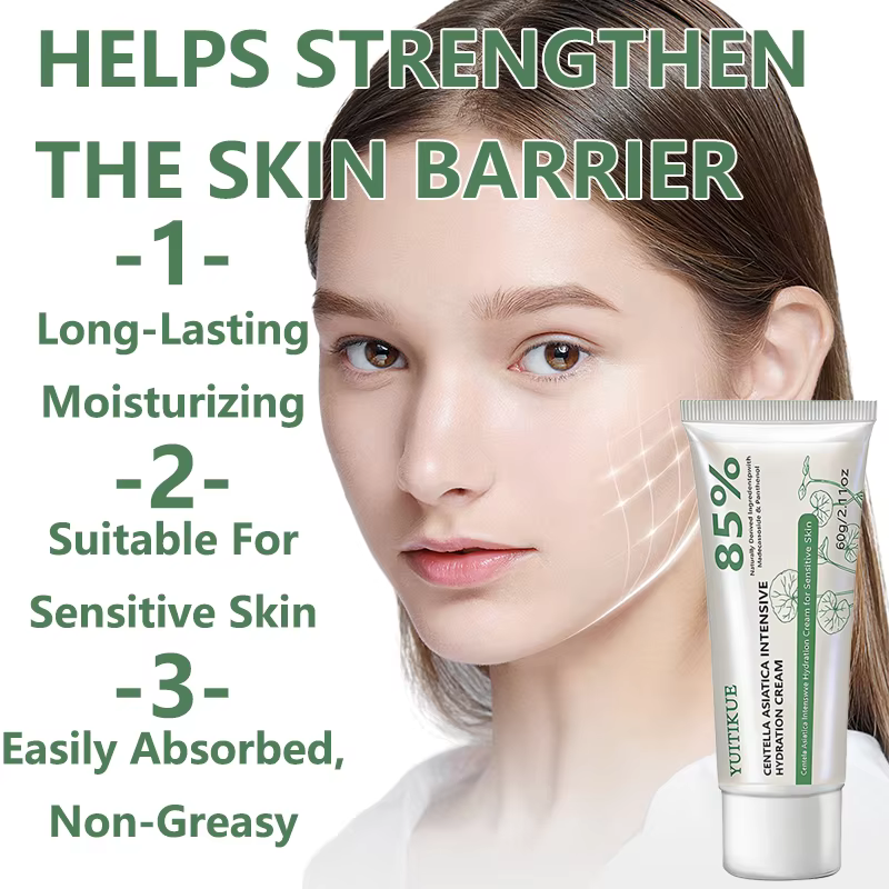 Crème hydratante intensive YUITIKUE 85% Centella Asiatica | Apaisant et hydratant pour les peaux sensibles | 60g