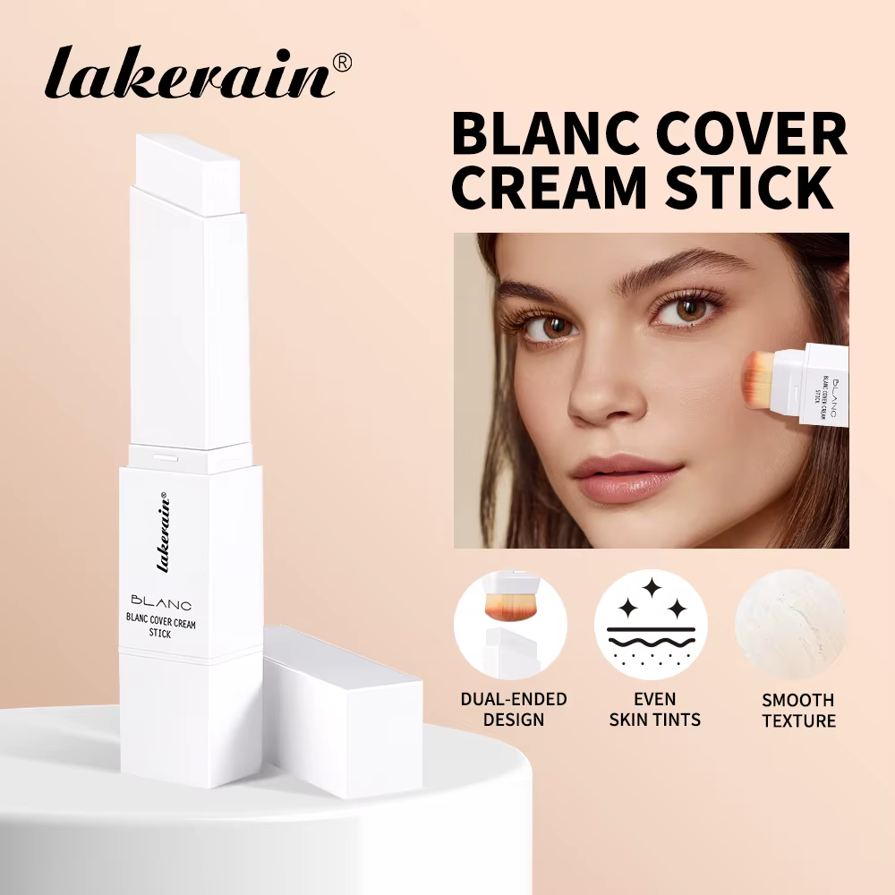 Lakerain Blanc couverture crème bâton conception à double extrémité fond de teint imperméable couverture voyage Bronze fond de teint crémeux maquillage naturel