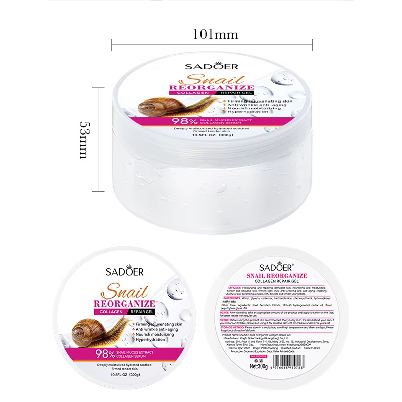 SADOER escargot collagène crème pour le visage Gel raffermissant réparation blanchissant hydratant crèmes