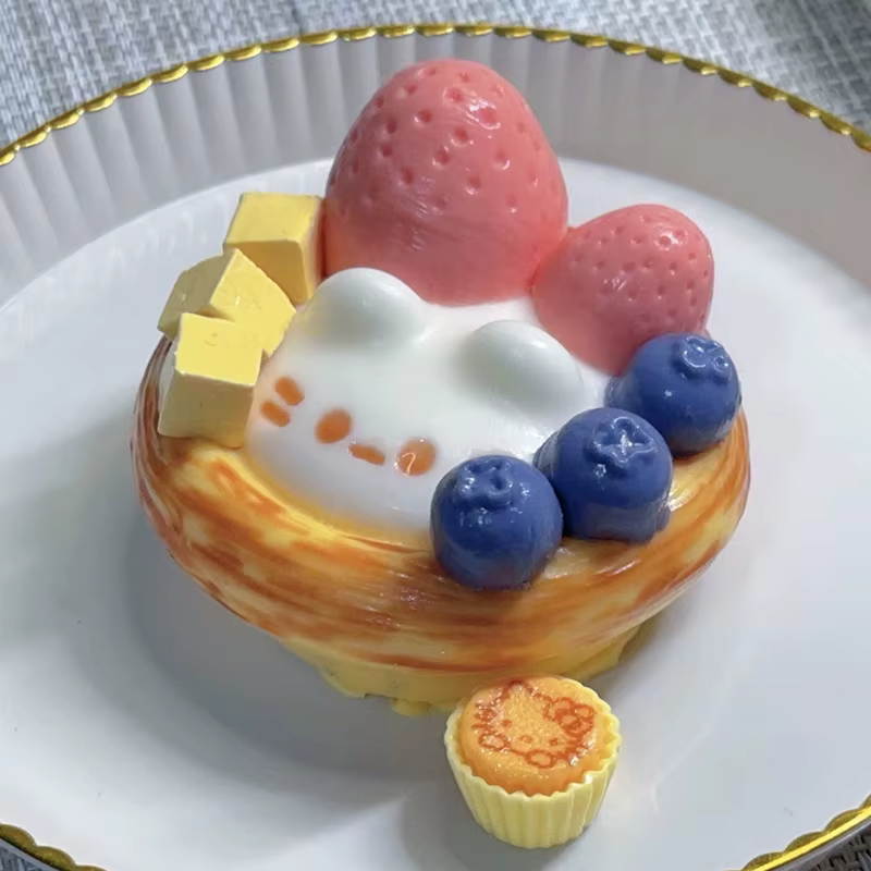 Jouet anti-stress en forme de tarte aux fraises rouge et de barre de crème à la fraise, jouet sensoriel pour enfants et adultes, relaxation contre l'anxiété