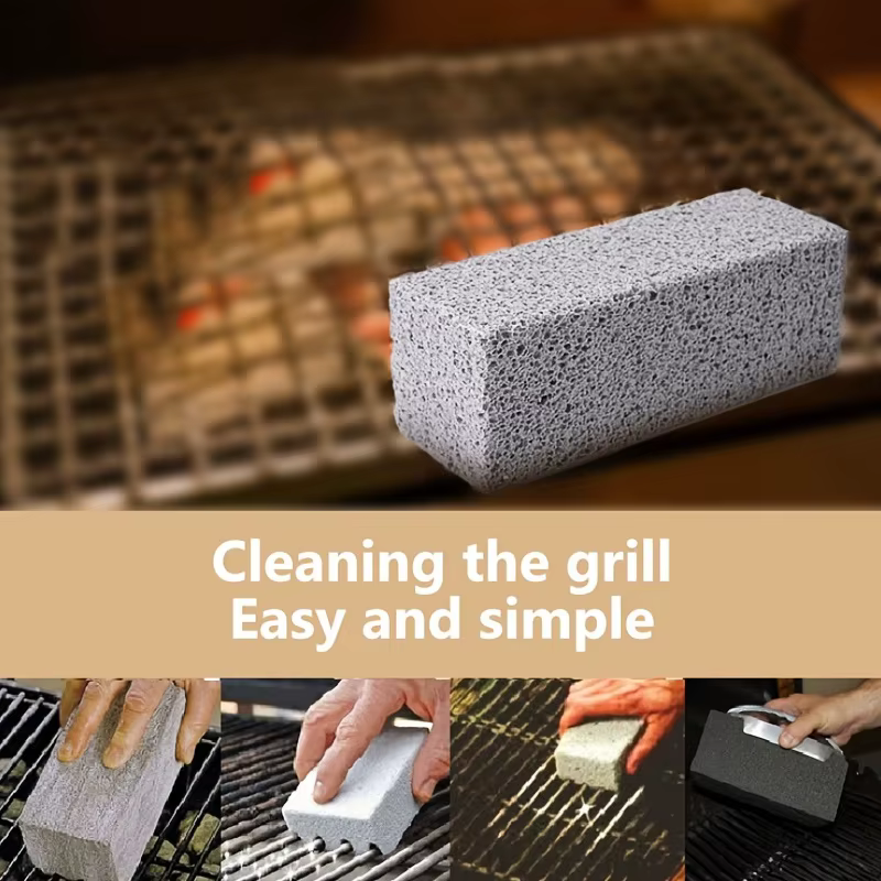 Pierre ponce pour nettoyage de gril, brique de nettoyage pour barbecue, pierre de nettoyage pour grille extérieure, outil de cuisine 