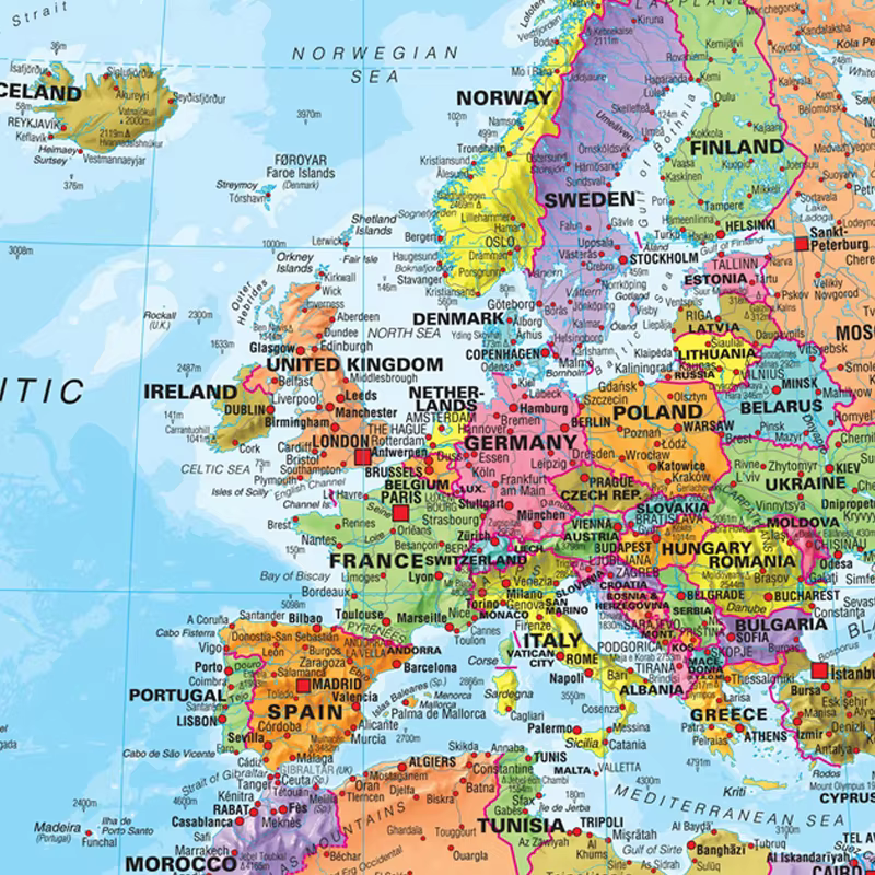 Carte du monde en anglais 90x60cm, carte éducative, affiches et imprimés de peinture sur toile, décoration murale pour fournitures scolaires et de bureau