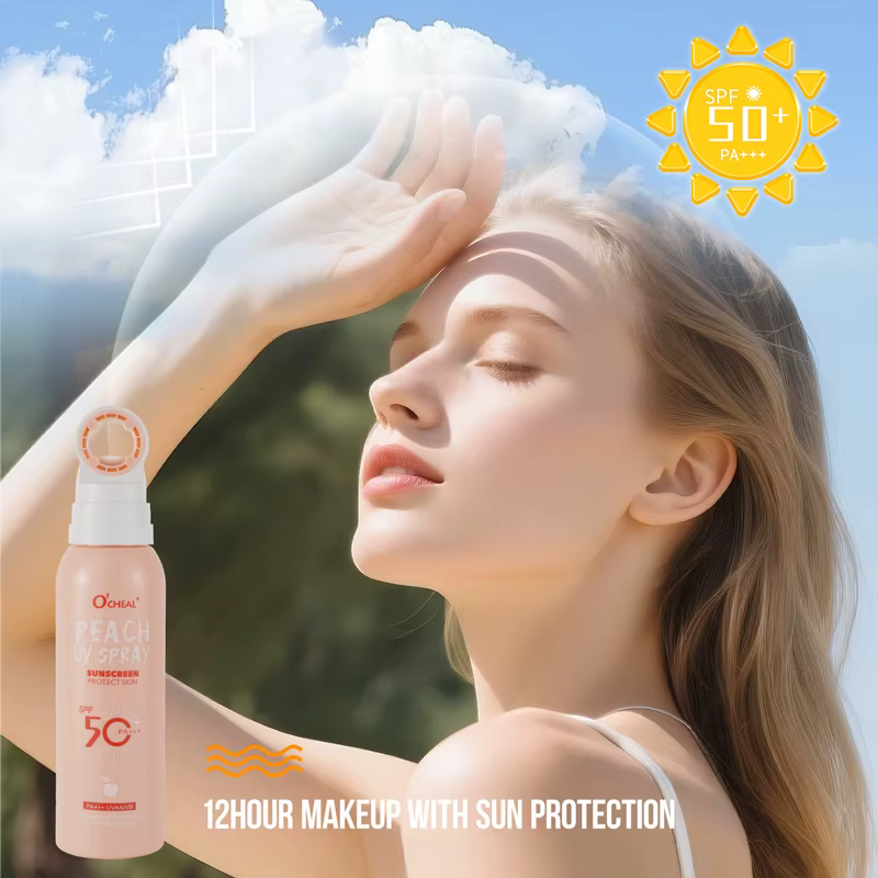 Spray solaire portable à la pêche SPF50 PA+++ | Protection