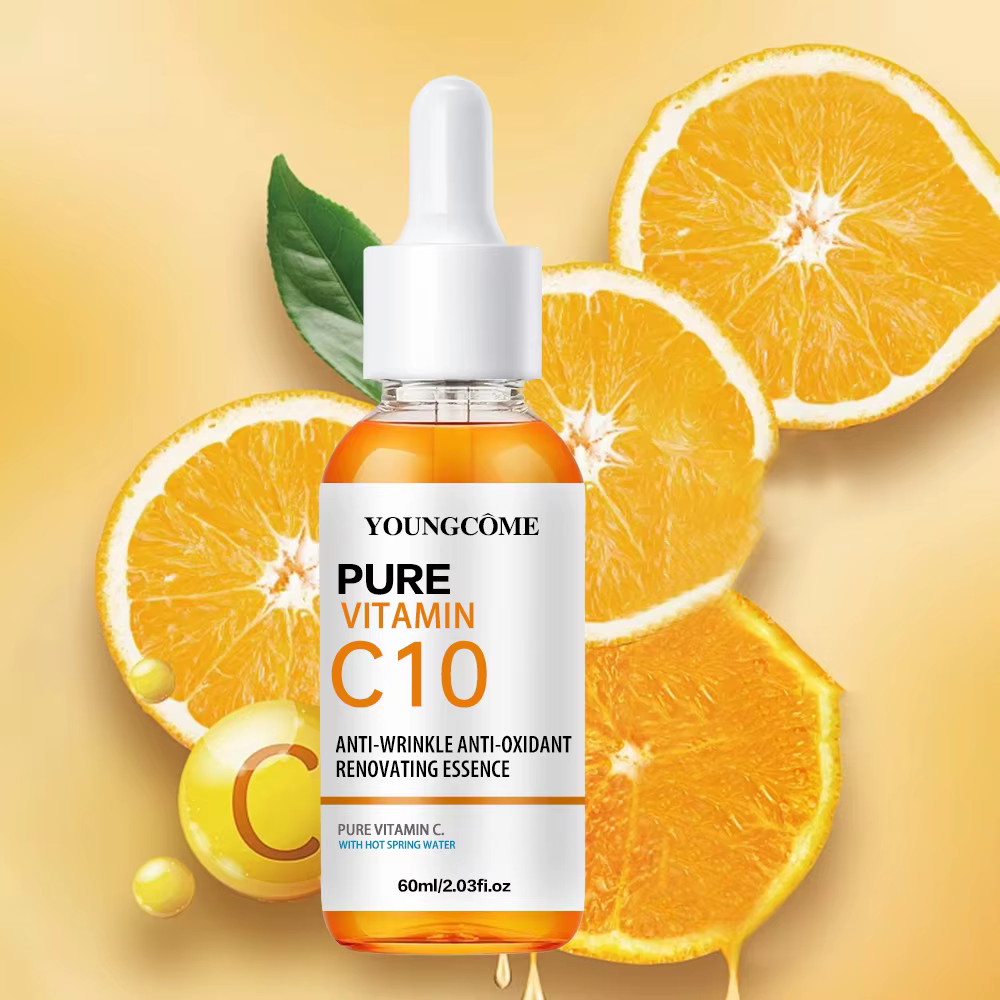 Vitamine C Essence pour le visage acide hyaluronique peau foncée éclaircir sérum estompe les ridules hydratant