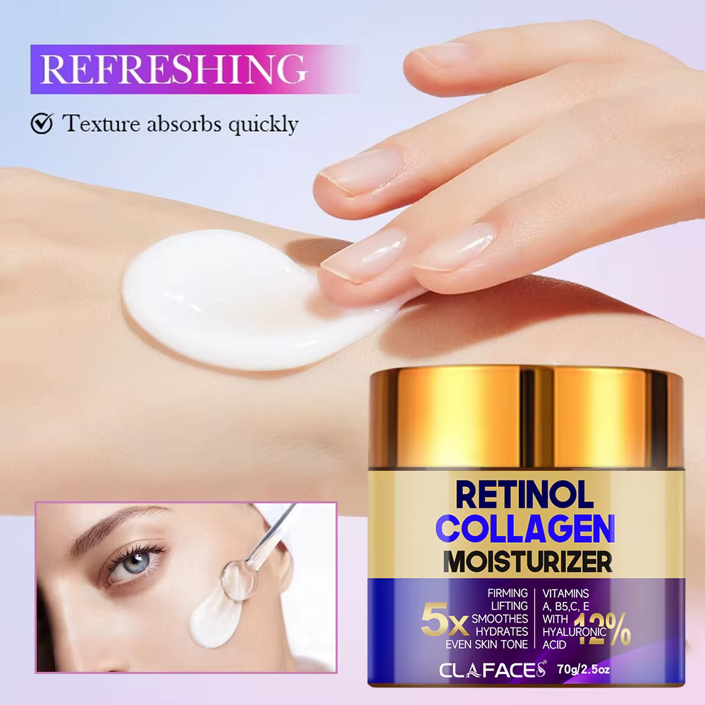 CLAFACES Rétinol crème hydratante pour le visage répare la peau endommagée nourrir en profondeur