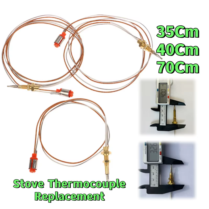 Thermocouple de remplacement pour cuisinière, 35/40/70 cm, tête en cuivre, vis de fixation, thermocouple pour brûleur à gaz Sabaf, outils pour cuisinière encastrée