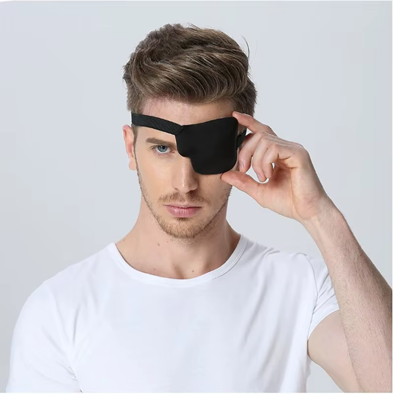 Patch oculaire unique noir gauche et droit