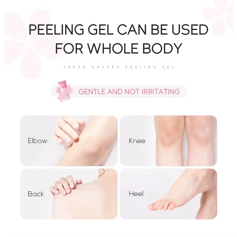 LAIKOU Sakura Peeling Gel Exfoliation du visage nettoie les Pores hydratant contrôle de l'huile 60g