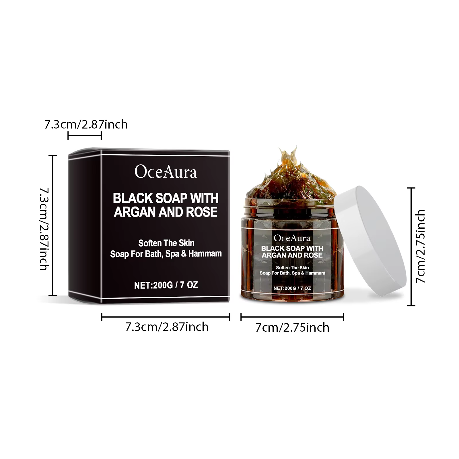 Savon Nettoyant Noir Exfoliant Corporel Purifiant Anti-Points Noirs Contrôle du Sébum Éclaircissant Crème Gommante Douce pour le Corps
