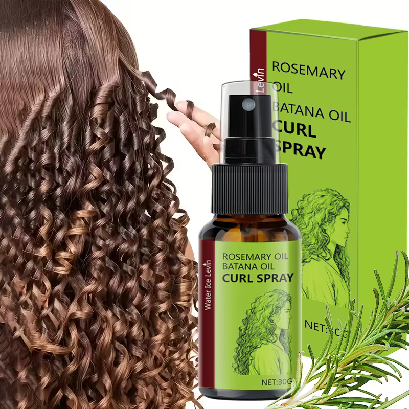 Spray pour cheveux bouclés à l'huile de romarin