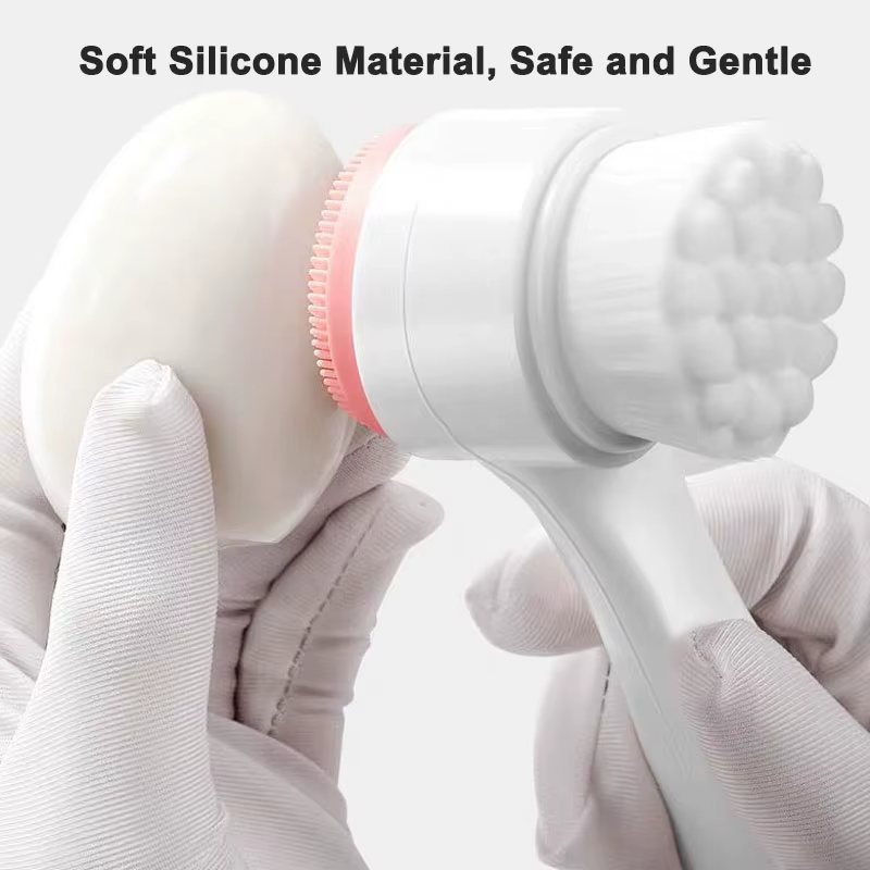 Brosse faciale Double face avec poils en Silicone souple