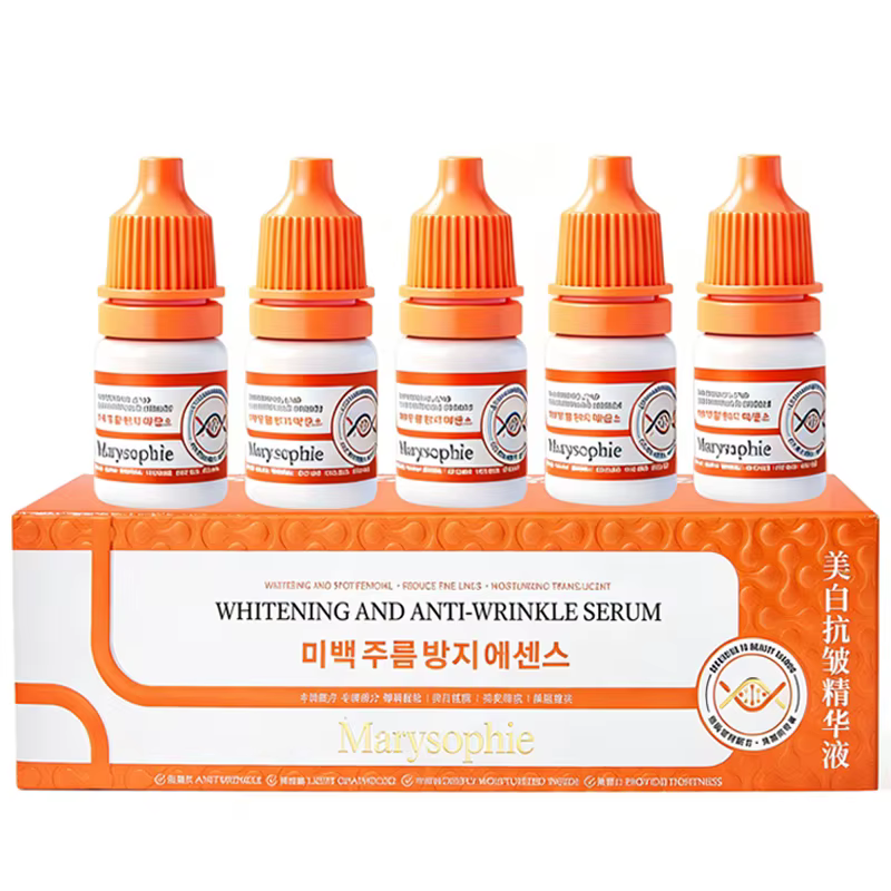 Sérum Éclaircissant Visage Peau Foncée – Essence Hydratante Lissante et Adoucissante Anti-Rides et Anti-Imperfections – 5 pièces/boîte