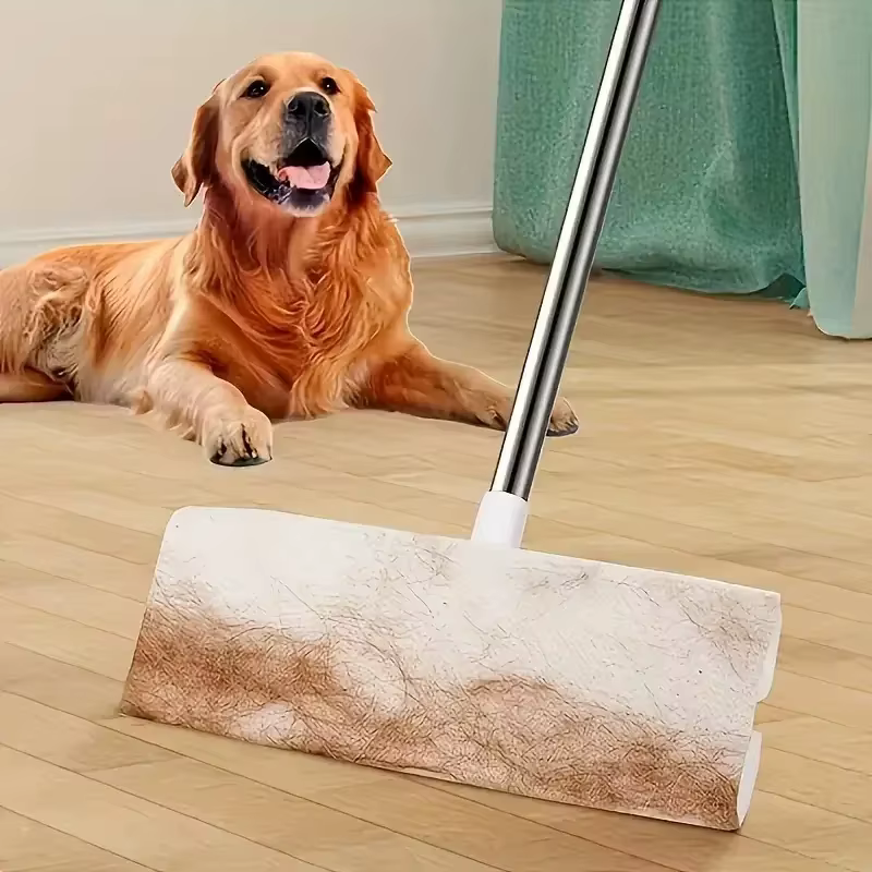 360 ° Serpillères plates avec nettoyage sans effort avec tampon de vadrouille jetable, grattoir de nettoyage pour le nettoyage des sols des carreaux stratifiés en bois dur