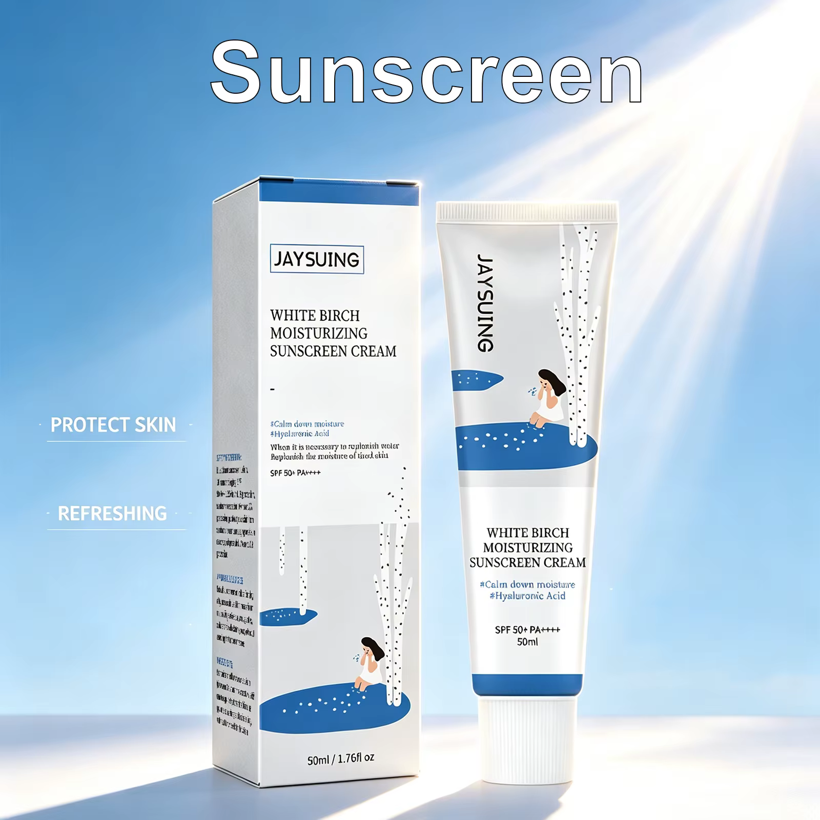 Crème solaire anti-brillance SPF50 PA+++ pour peaux grasses