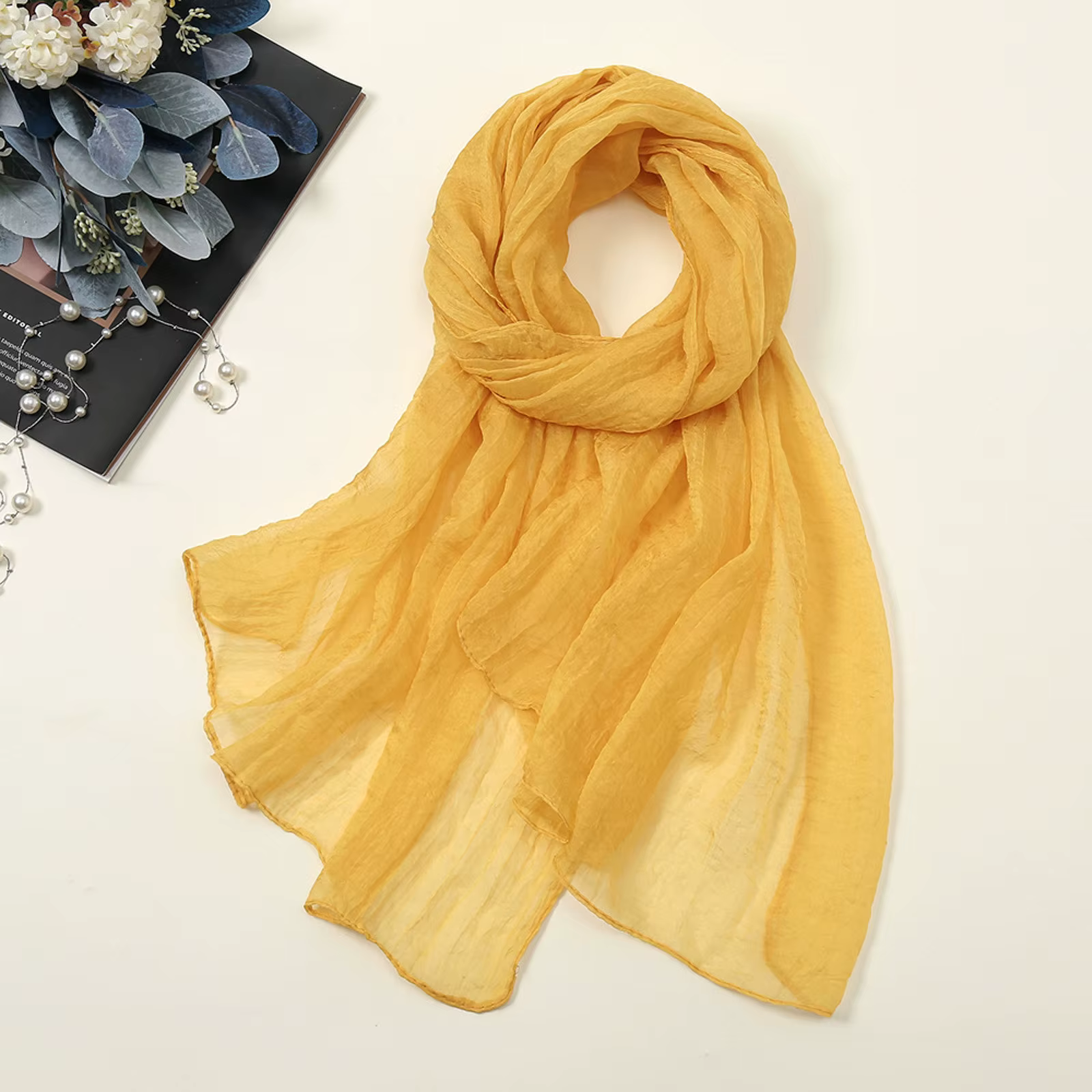 Écharpe en mousseline de soie pour dames, châle, foulards, bandana, respirant, protection solaire, doux, solide, élégant, document, mode, hijabs