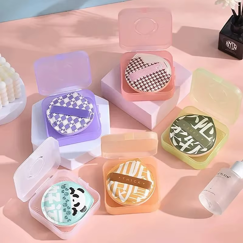 Boîte à coussinets d'air portables pour éponge à poudre – Pochette de maquillage pour fond de teint BB Cream
