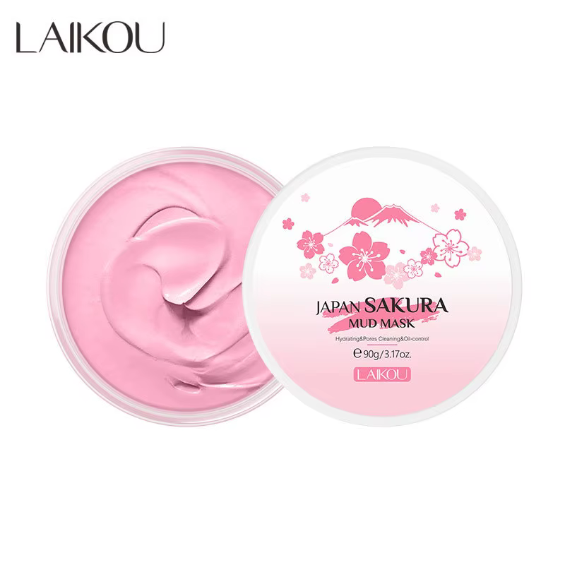 Masque à l'argile de cerisier LAIKOU 25g/90g Nettoyage en profondeur Contrôle du sébum Élimination des points noirs Hydratant Éclaircissant Soin de la peau du visage