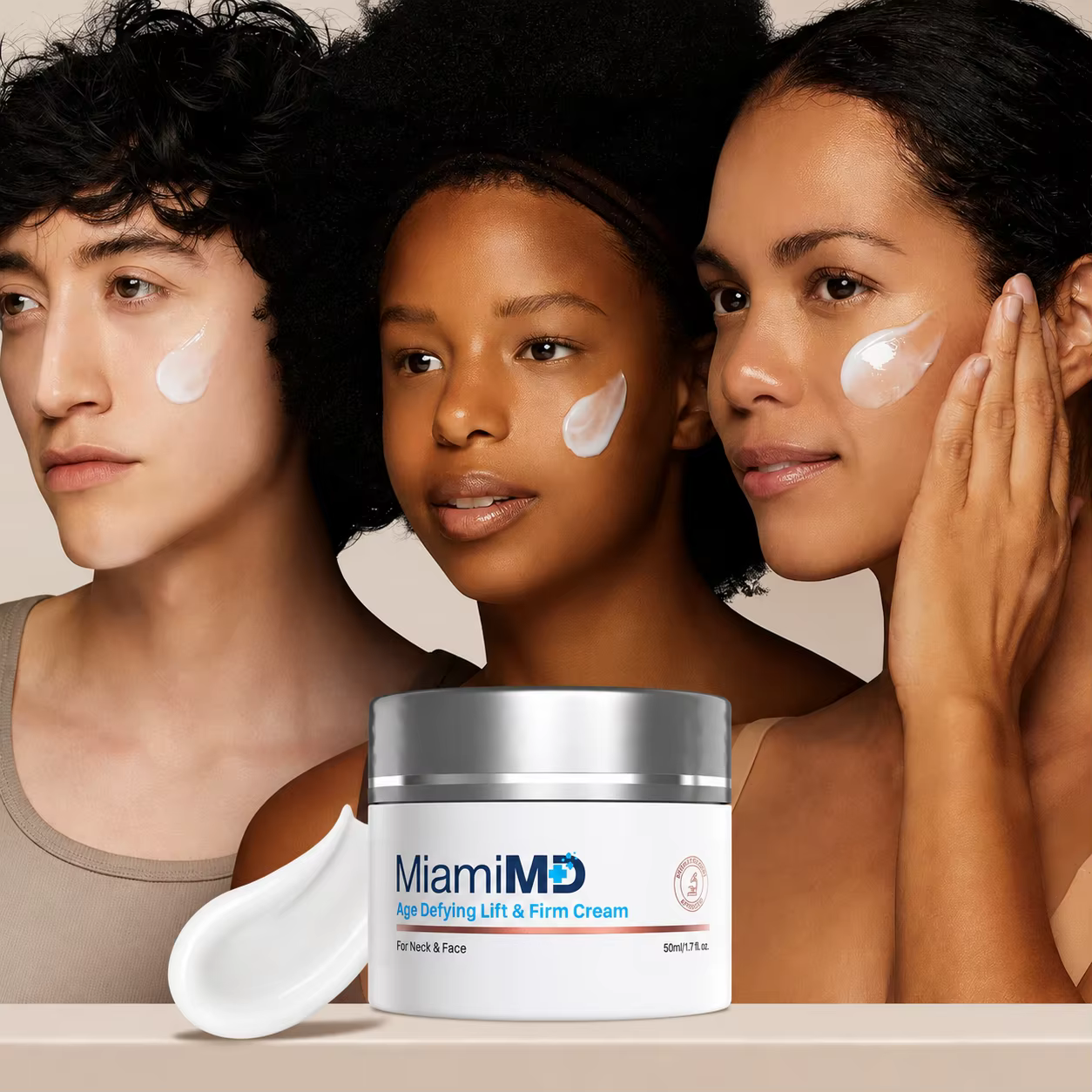 Crème Liftante et Raffermissante Miami MD Crepe Fix pour le Cou et le Visage, Anti-Âge, Soin Anti-Rides, Hydratation Longue Durée, Soins de la Peau pour Tous Types de Peau