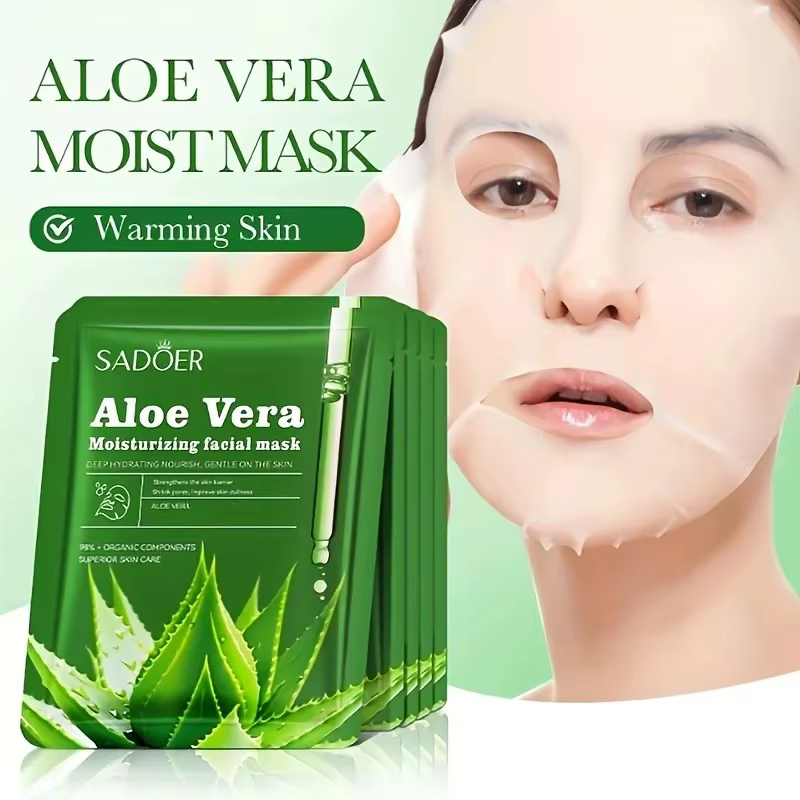 6 masques faciaux à l'aloe vera