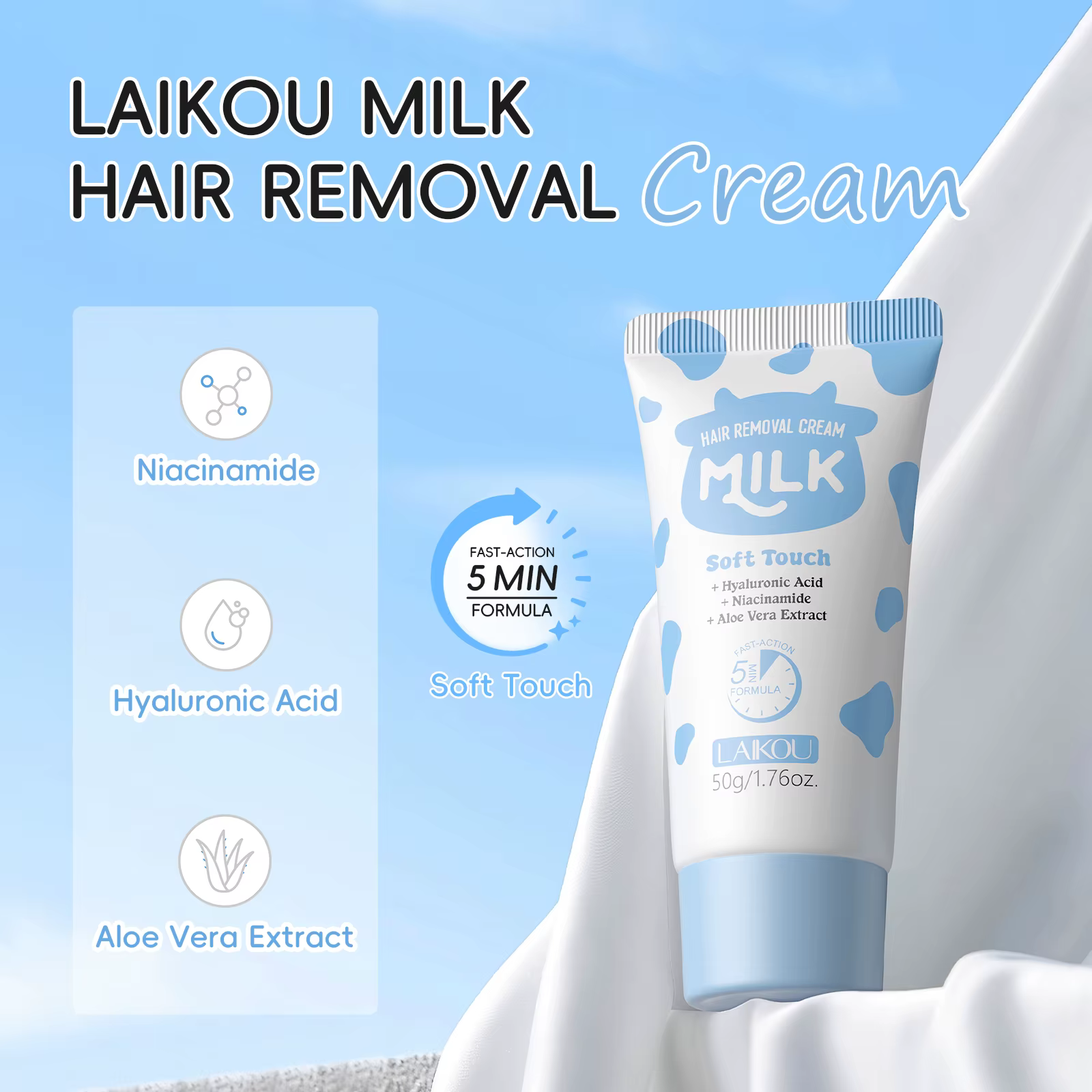 LAIKOU crème dépilatoire au lait traitement