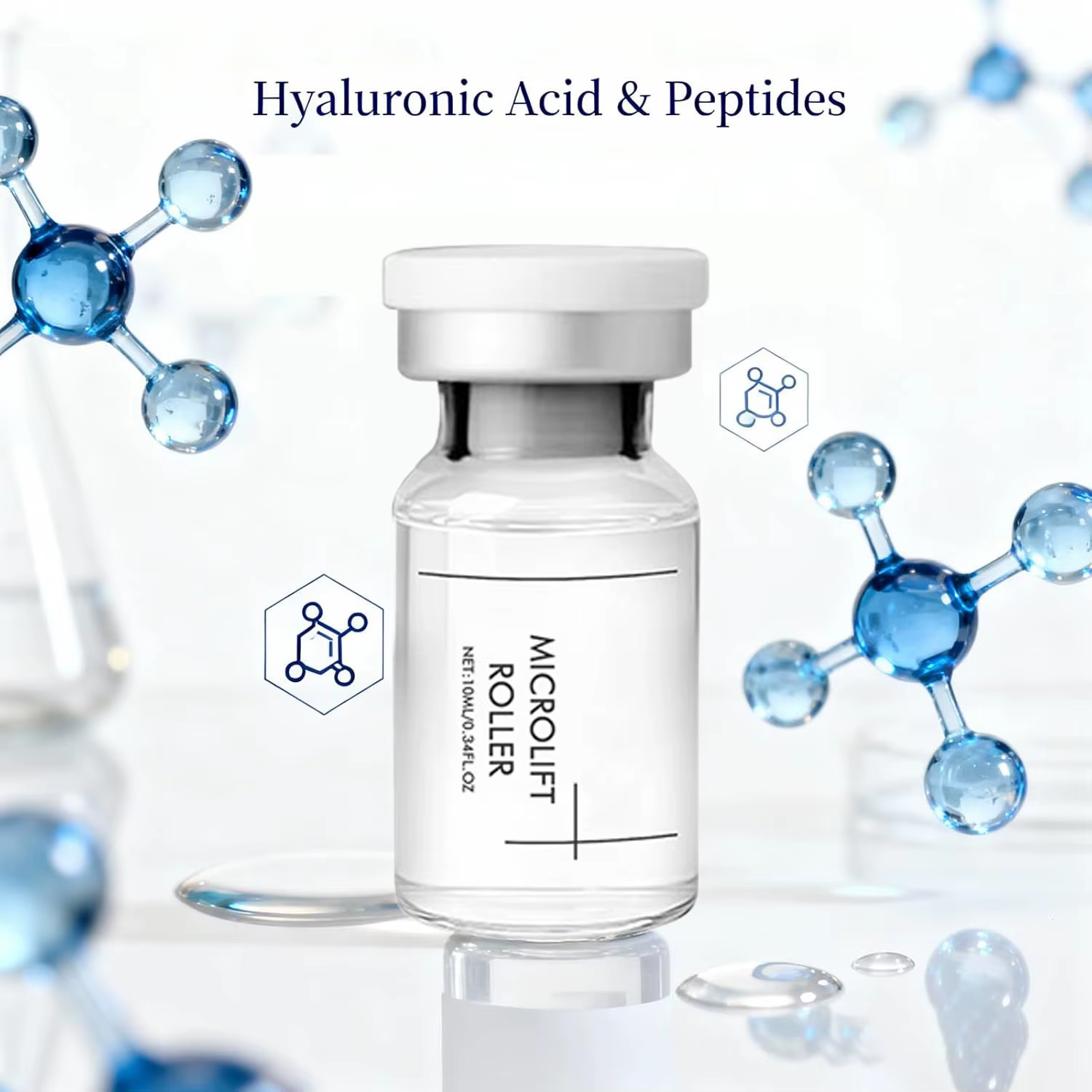 Système de micro-infusion beauté (1 applicateur + 2 sérums) - Kit lissant pour la peau à base de peptides hydratants et