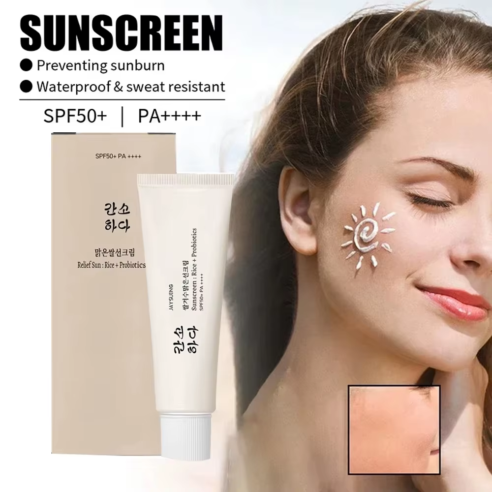 Crème solaire SPF50 +, crème solaire probiotique de riz coréen 50ml