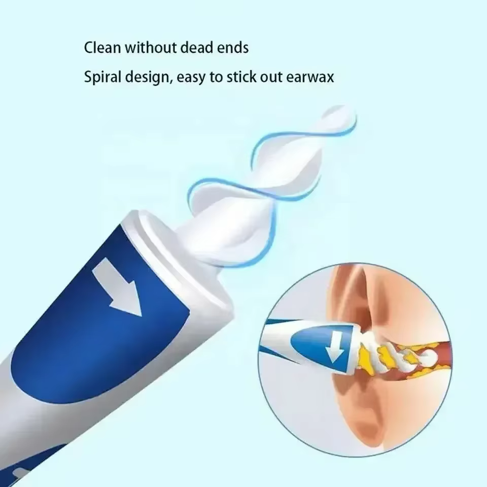 Nouvel outil de nettoyage d'oreilles en silicone en spirale, kit de nettoyage d'oreilles pratique et sûr, outil spécialisé pour le nettoyage rotatif des canaux auditifs à domicile