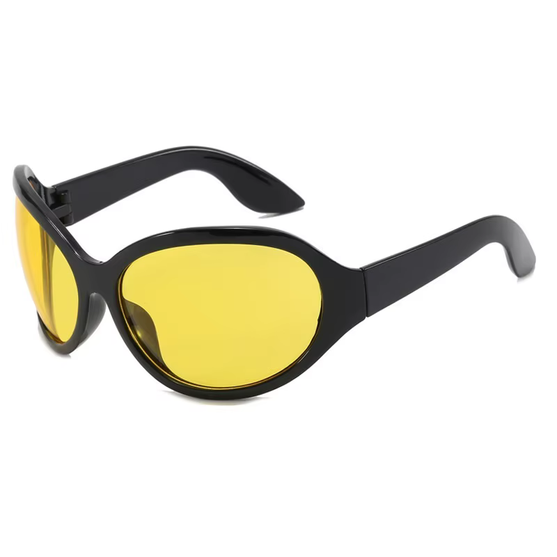 Lunettes de soleil œil de chat vintage Y2K pour femmes, nouvelle marque de mode, ovales jaunes dégradées, lunettes de soleil femme Hip Hop, nuances sexy Uv400