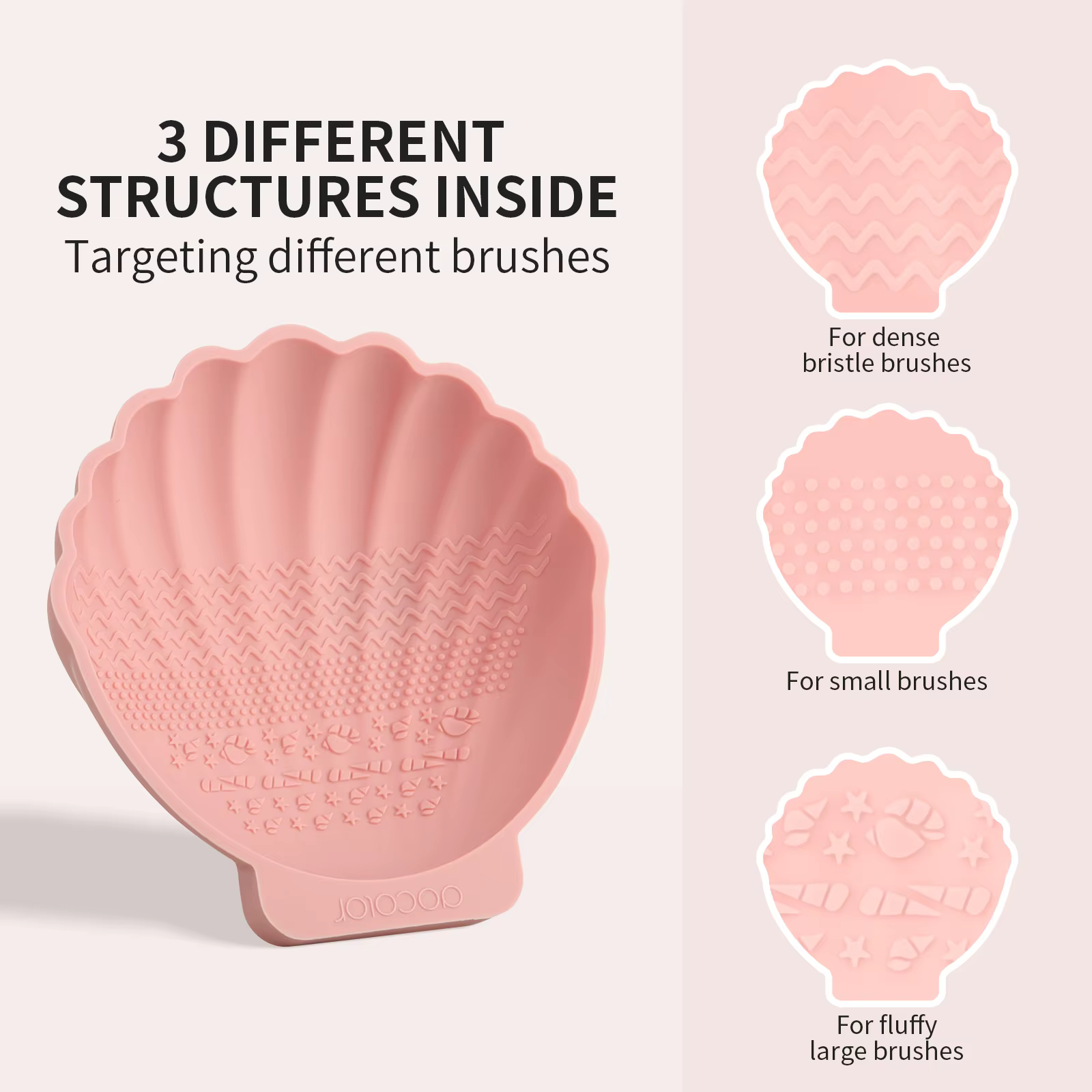 Docolor SHELL – nettoyeur de brosse en Silicone, brosse de lavage de maquillage, tapis de nettoyage de Gel, fond de teint, brosse de maquillage, tampon nettoyant, planche à récurer