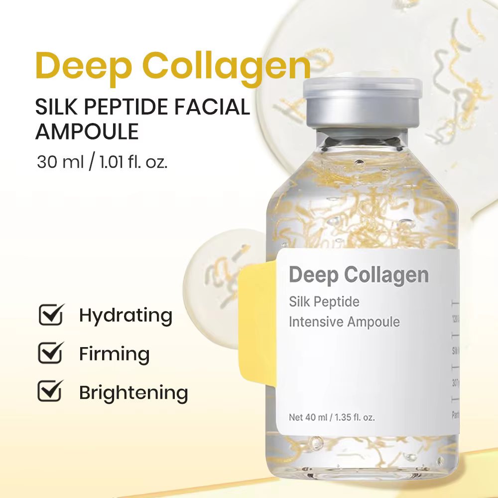 Ampoule peptidique de collagène profond de 40 ml - Sérum visage hydratant éclaircissant anti-rides avec acide hyaluronique