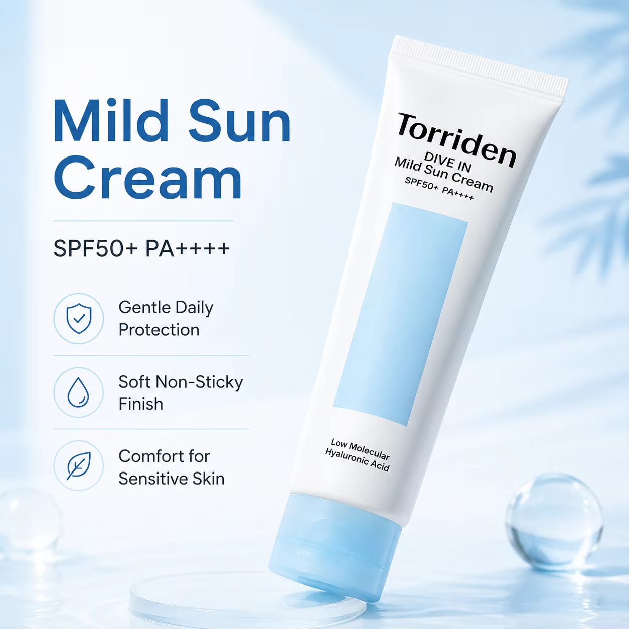Crème solaire Torriden SPF 50+ pour le visage