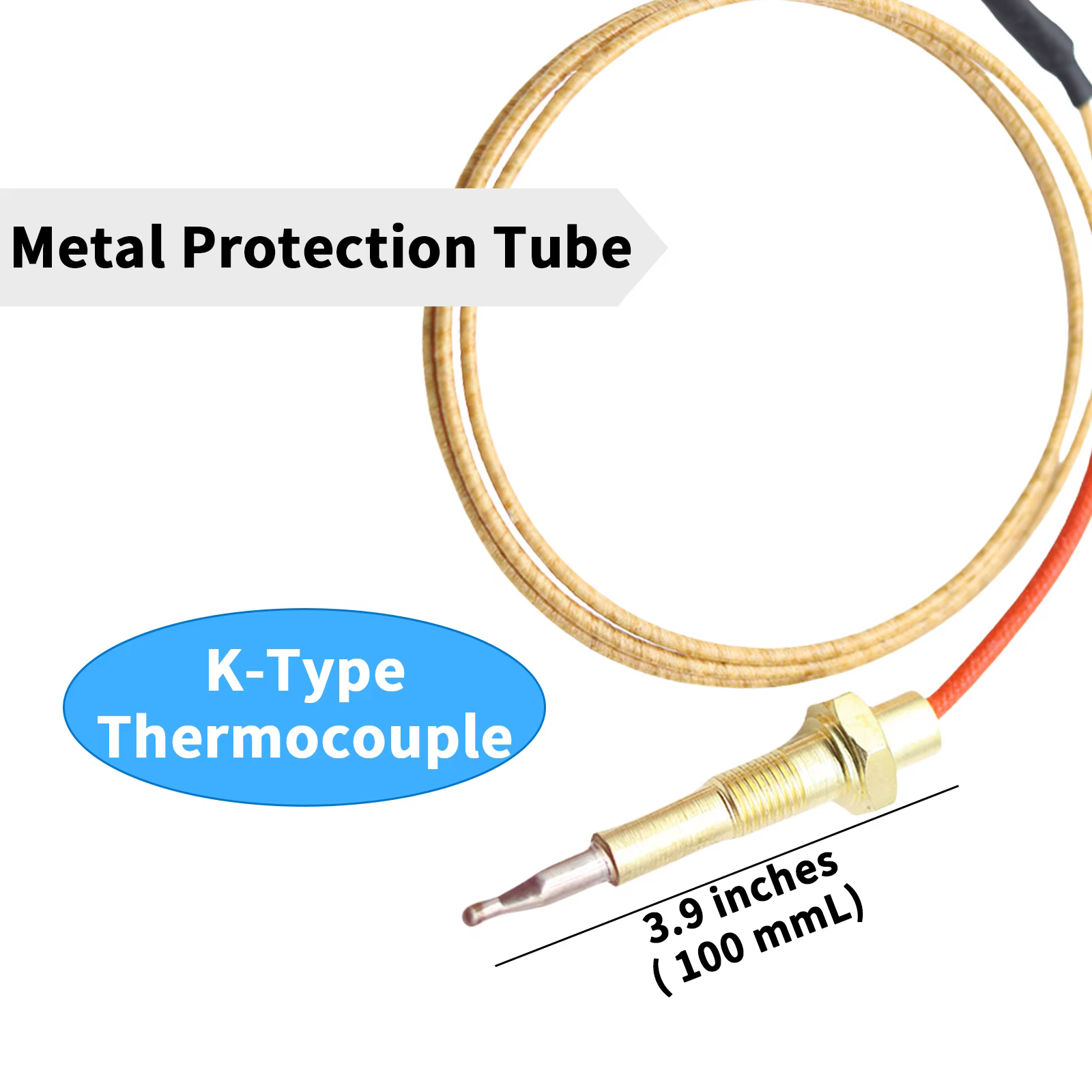 Thermocouple universel à vis pour cuisinière à gaz 65 cm, kit thermocouple pour brûleur, cuisinière, cheminée, pièces de rechange, contrôleur de température, 1 pièce