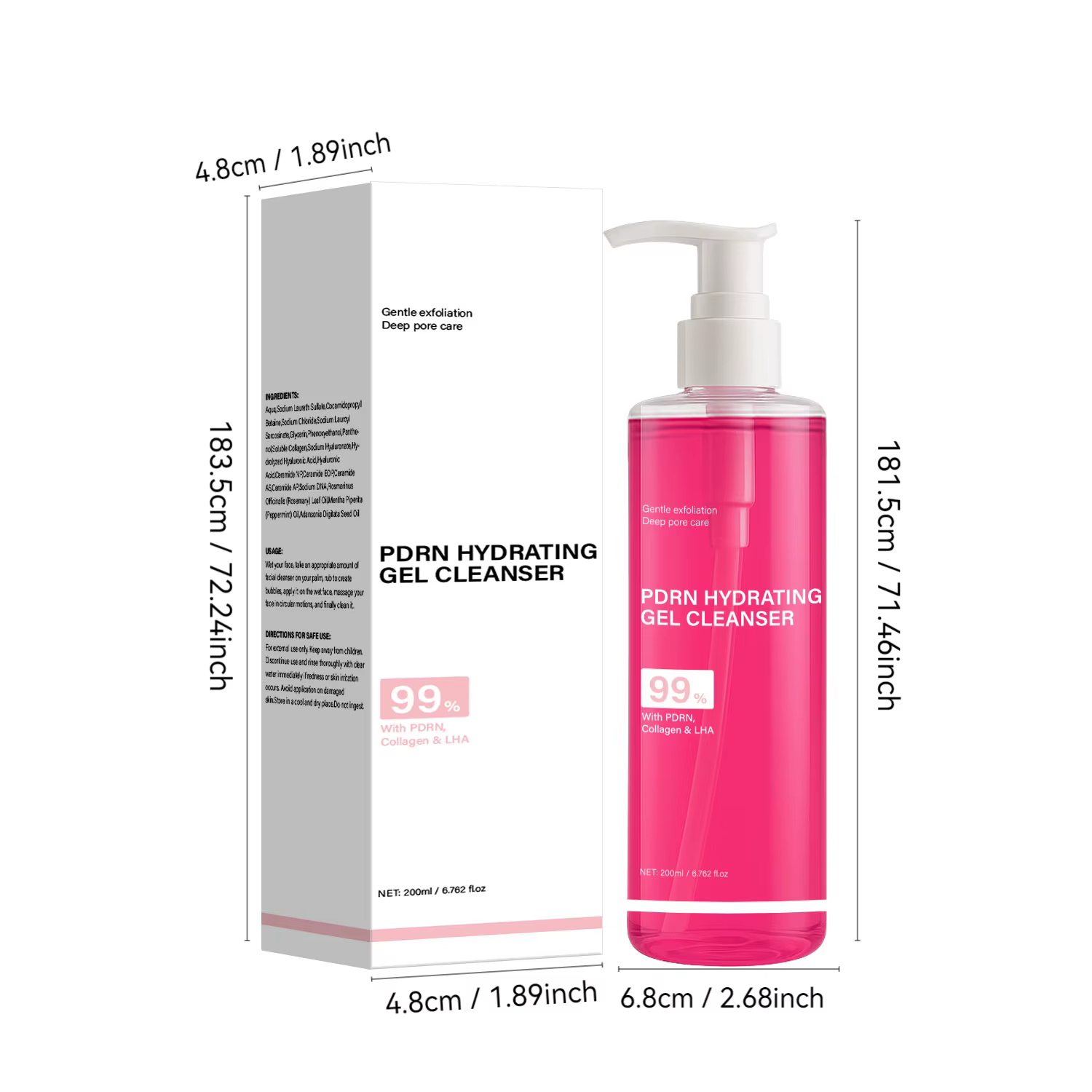 Gel nettoyant hydratant PDRN