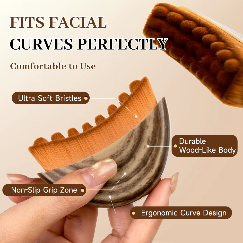 Brosse de massage lymphatique pour le visage avec grattoir Guasha pour le drainage et le lifting facial