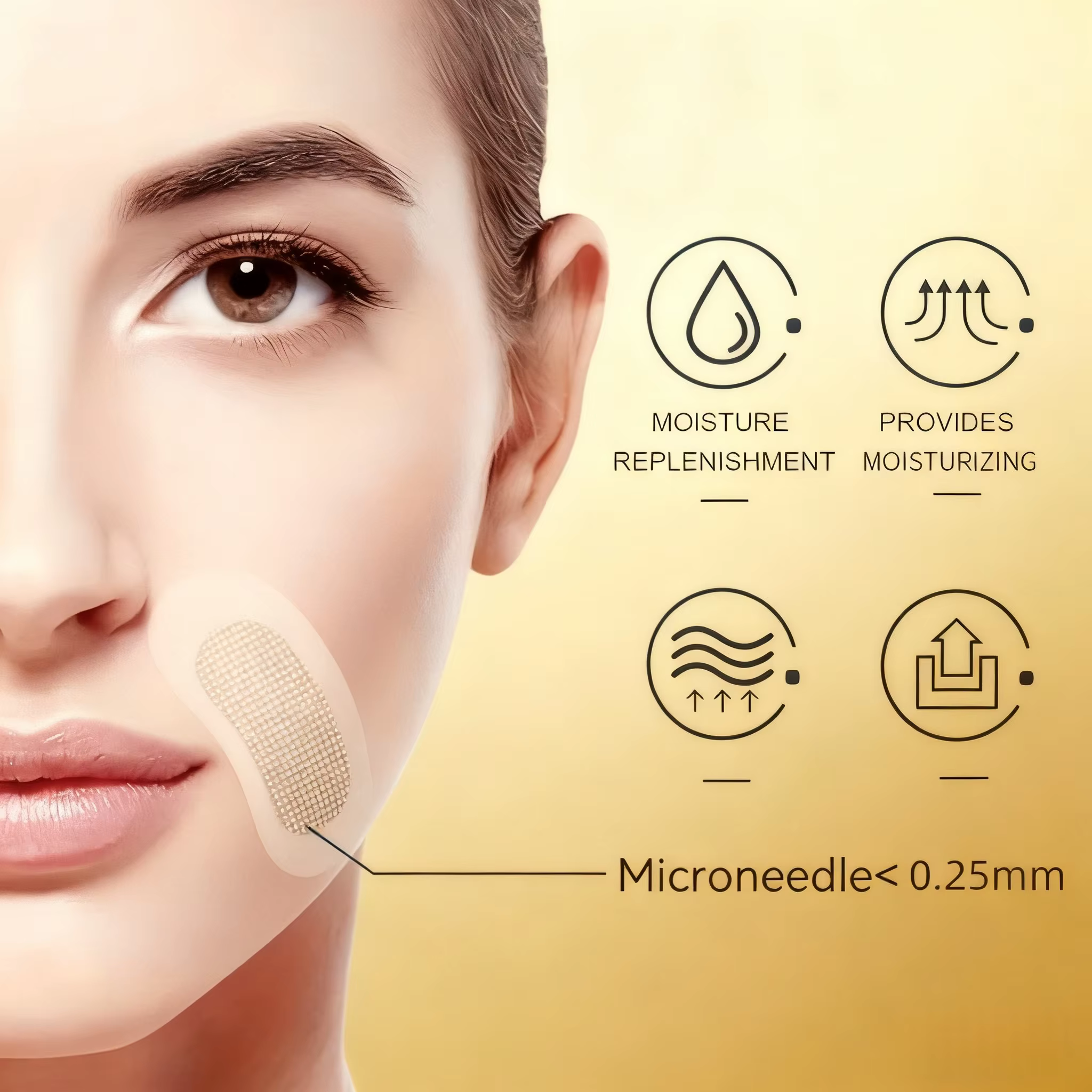 1 paire de patchs pour les yeux à l'acide hyaluronique hydratant