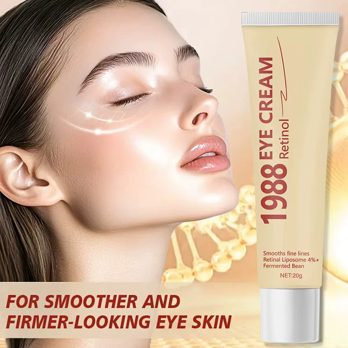 1988 Crème pour les yeux au rétinol avec acide hyaluronique et collagène - Texture légère, hydrate, protège, lisse les ridules