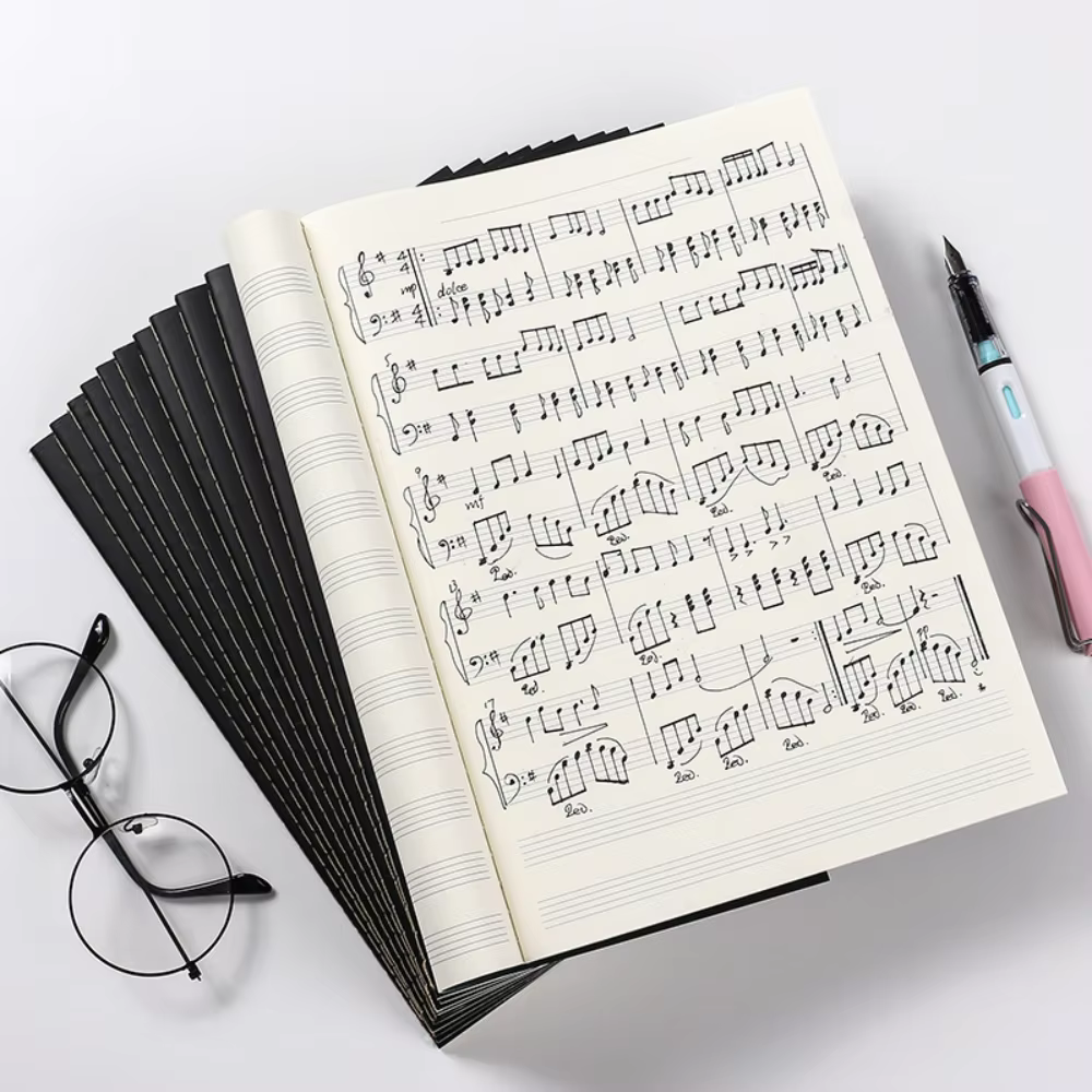 Carnet de partitions vierges en papier pour le personnel, Composition de partitions de musique, carnet de notes de musique artistique, papier manuscrit, carnet de Piano, écriture de chansons