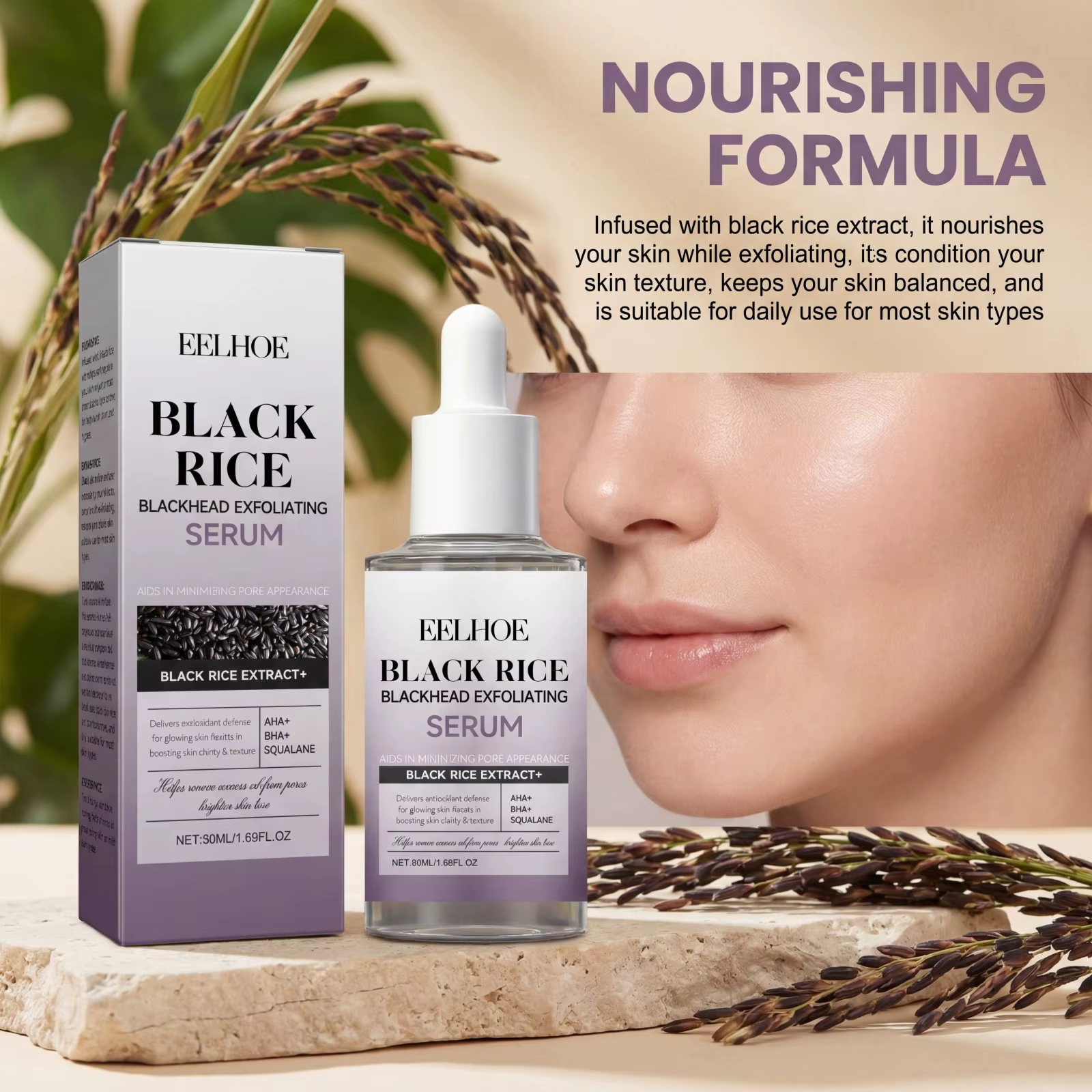 Sérum Exfoliant au Riz Noir – Exfoliation Douce