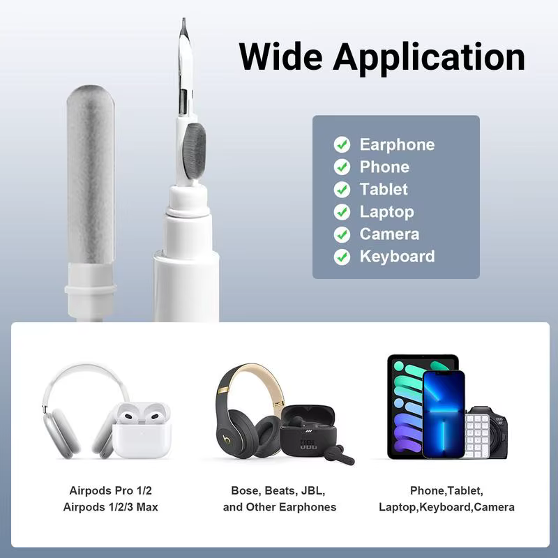Kit de nettoyage d'écouteurs, outil de nettoyage multifonction pour Airpods Pro 1 2 3 iPhone, écouteurs sans fil Bluetooth, appareil photo