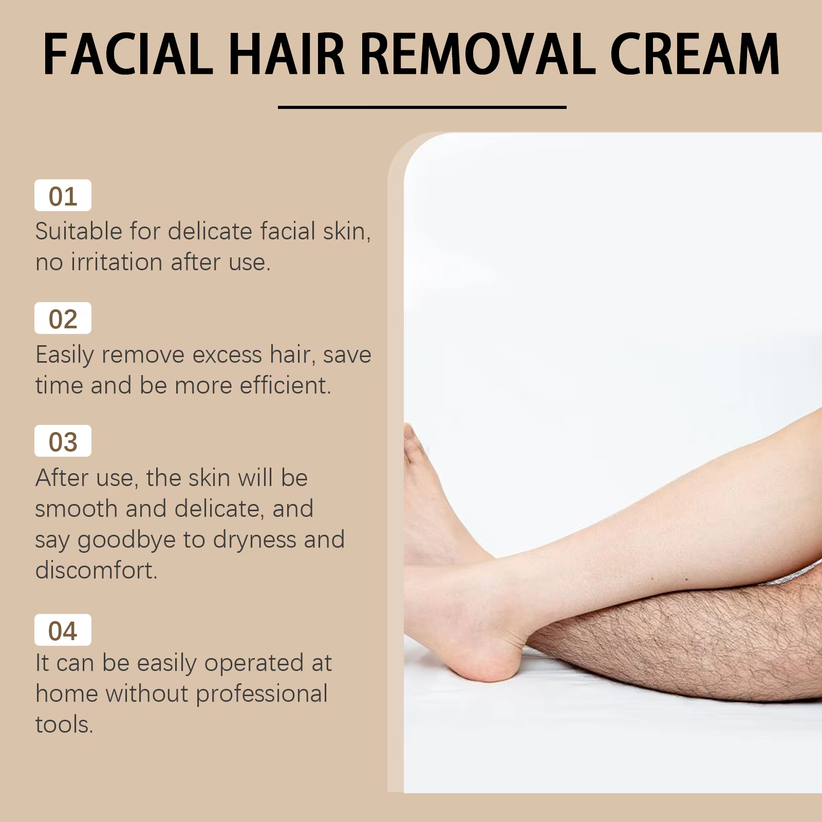 Crème d'épilation à l'huile de noix de coco