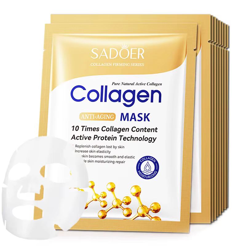 10 pièces Anti-rides collagène masque pour le visage hydratant Anti-âge réparation éclaircissant soin de la peau feuille