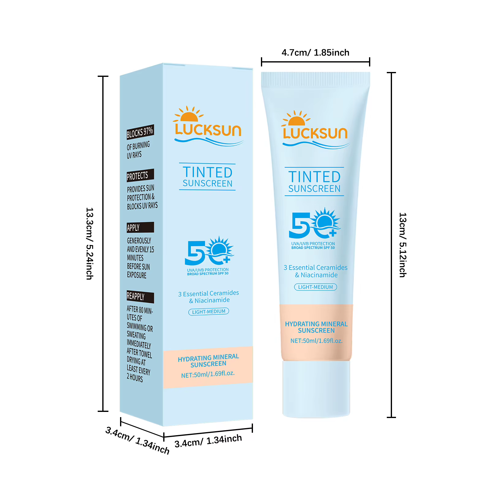 Crème solaire teintée SPF 50