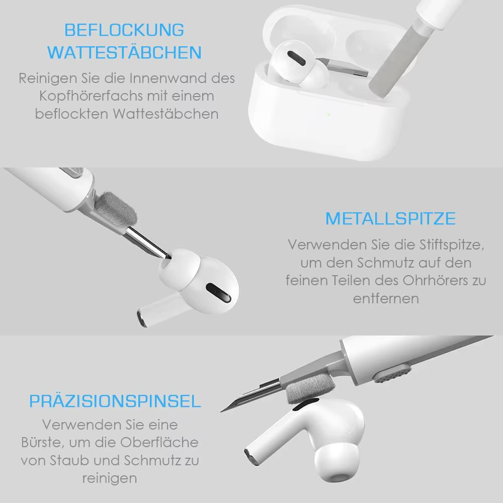 Kit de nettoyage pour Airpods Pro 3 2 1, outil de nettoyage pour écouteurs Bluetooth, étui pour écouteurs Durable, ensemble de brosses de nettoyage pour Apple AirPods 3 2 1