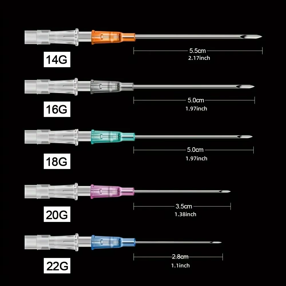 Aiguilles de perçage jetables stérilisées en acier chirurgical, pour oreilles, nez, nombril, mamelons, outils de perçage, 50/5 pièces