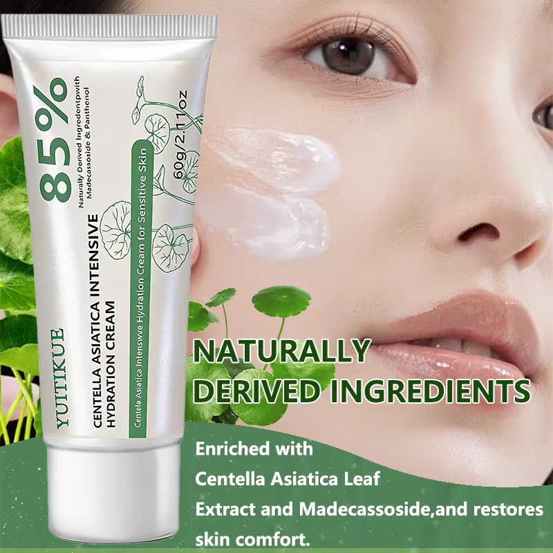 Crème hydratante intensive YUITIKUE 85% Centella Asiatica | Apaisant et hydratant pour les peaux sensibles | 60g