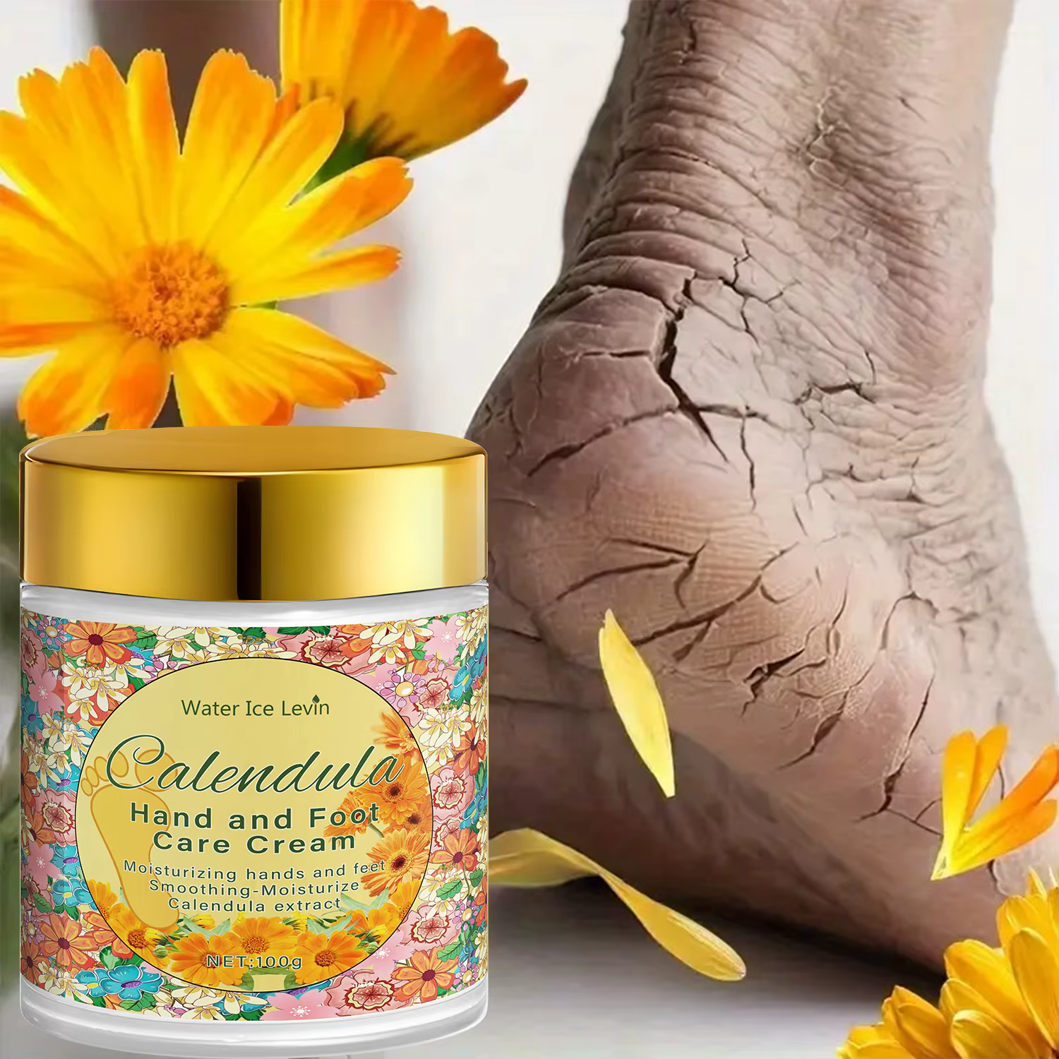 Crème Mains et Pieds au Calendula et Acide Hyaluronique - Hydratation Intensive