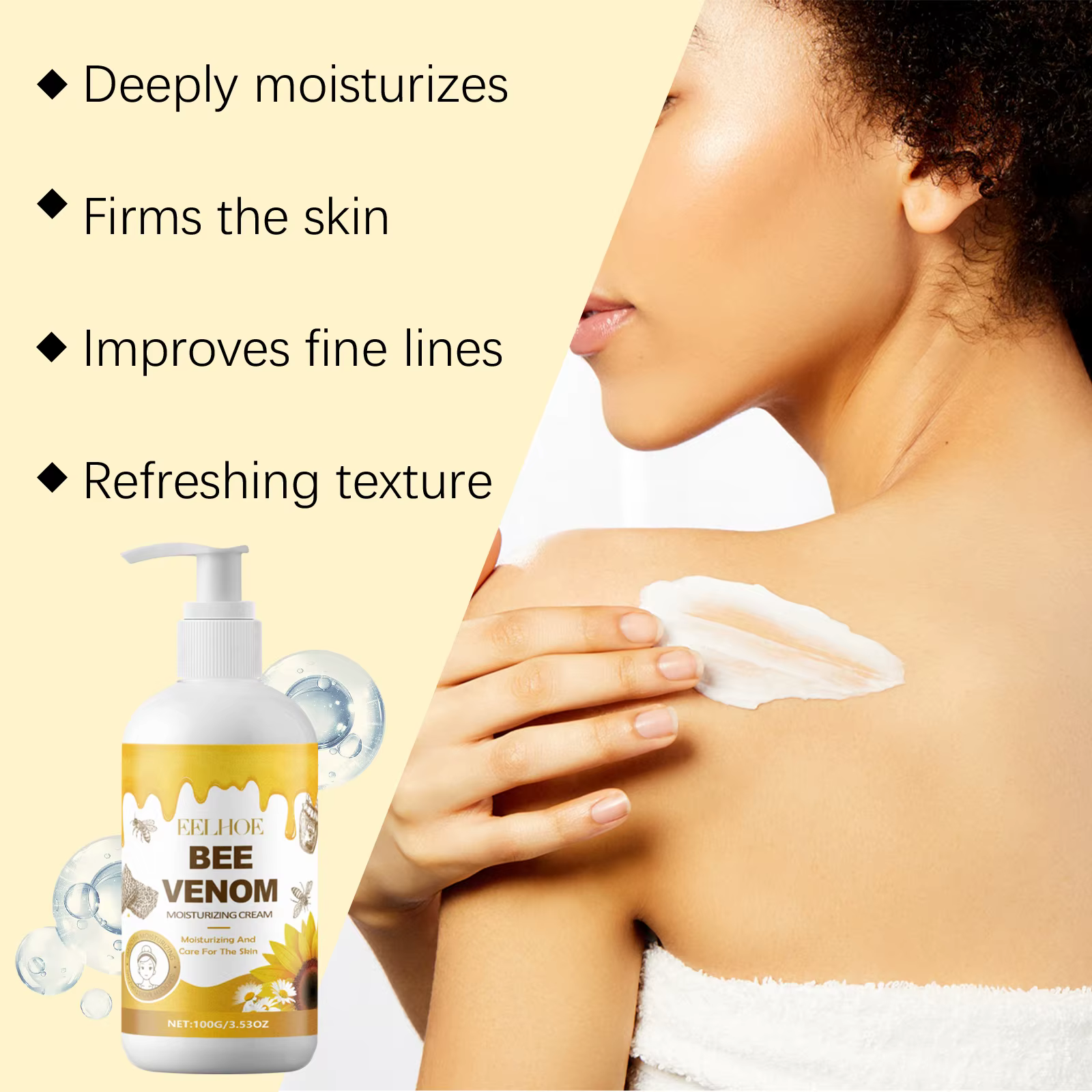  EELHOE crème pour le corps au venin d'abeille hydratation en profondeur hydratant Lifting de la peau Anti-affaissement