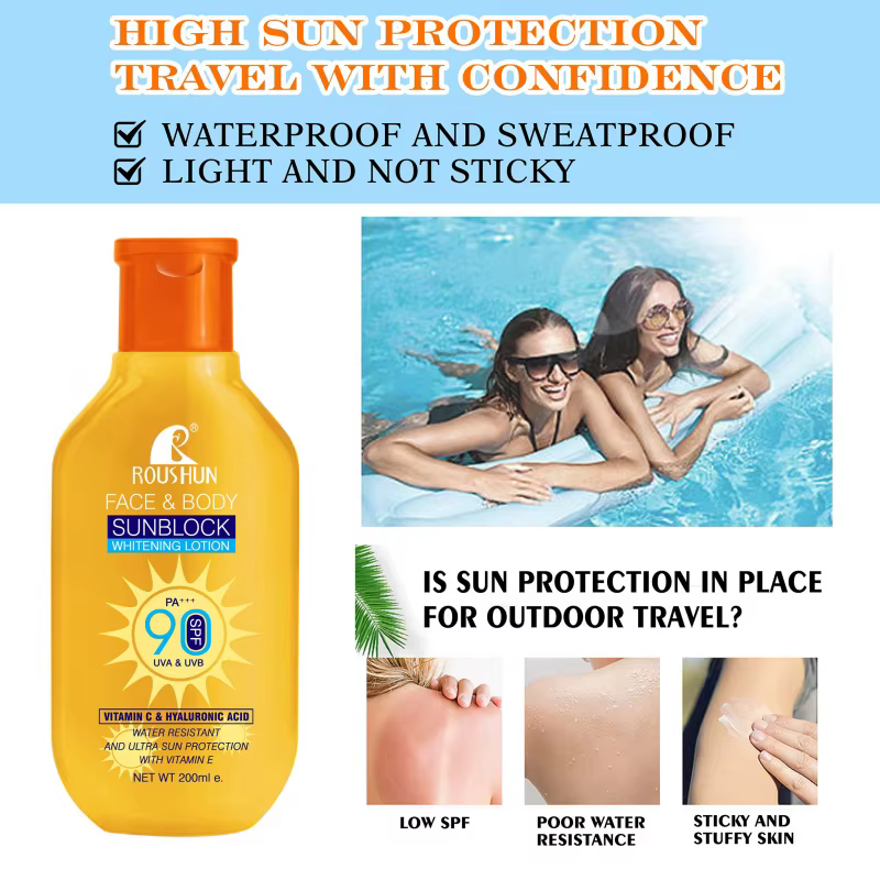 Lotion corporelle solaire 2 en 1 à la vitamine C et à l'acide hyaluronique
