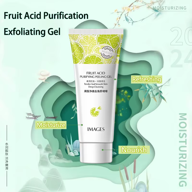 Gel exfoliant aux acides de fruits naturels